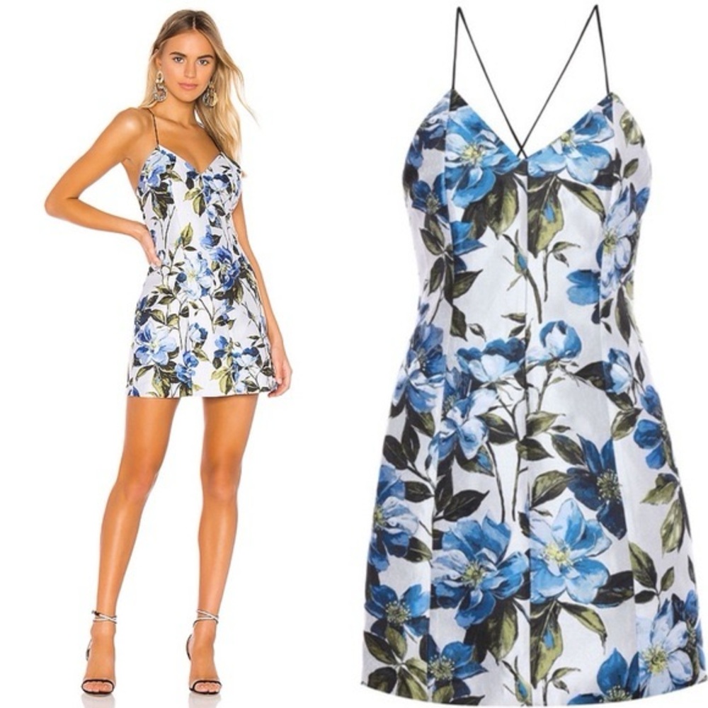 ALICE+OLIVIA Tayla Floral-Jacquard MiniDress